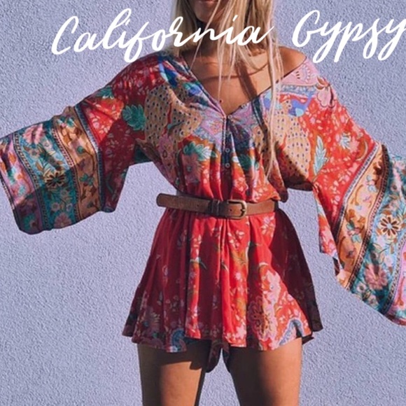 NO BRAND Dresses & Skirts - LAST 1🎉Bohemian gypsy festival peacock romper✨